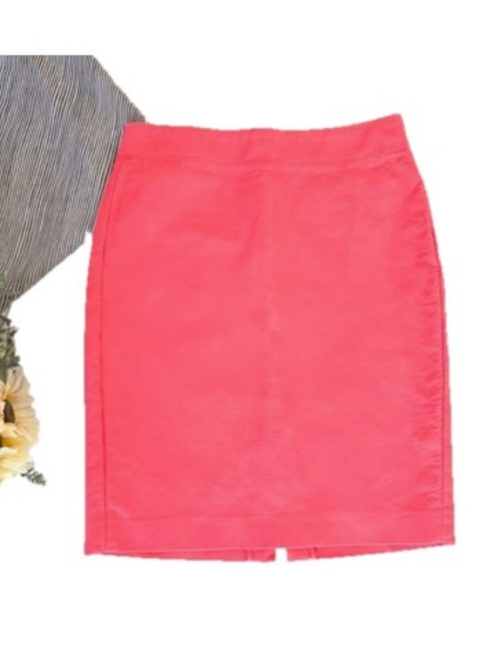 J. Crew Women's Mini No. 2 Pencil Skirt Size 4 Coral Pink Back Zipper Slit Work